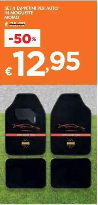 Bennet SET 4 TAPPETINI PER AUTO IN MOQUETTE MOMO offerta