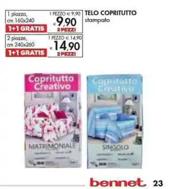 Bennet TELO COPRITUTTO 1 piazza, cm 160x240 offerta