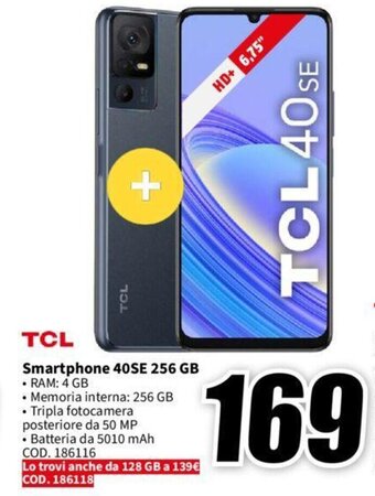 MediaWorld TCL Smartphone 40SE 256 GB offerta
