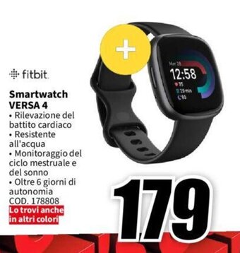 MediaWorld #fitbit. Smartwatch VERSA 4 offerta