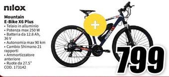 MediaWorld nilox Mountain E-Bike X6 Plus offerta