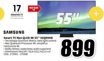 MediaWorld SAMSUNG Smart TV Neo QLED 4K 55” 55QN90B offerta