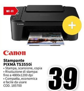 MediaWorld Canon Stampante PIXMA TS3550i offerta