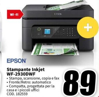 MediaWorld EPSON Stampante Inkjet WF-2930DWF offerta