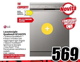 MediaWorld LG Lavastoviglie Quadwash DF242FPS offerta