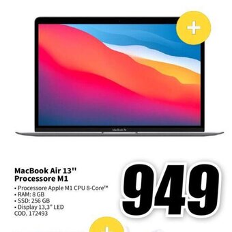MediaWorld MacBook Air 13" Processore M1 offerta