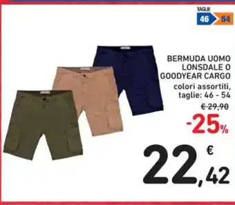 BERMUDA UOMO LONSDALE O GOODYEAR CARGO 46-54