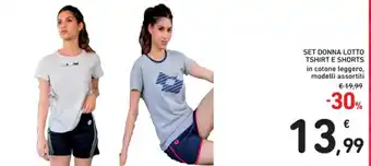 SET DONNA LOTTO TSHIRT E SHORTS