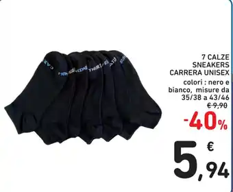 Spazio Conad 7 CALZE SNEAKERS CARRERA UNISEX offerta