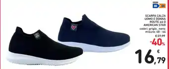 Spazio Conad SCARPA CALZA UOMO E DONNA ROUTE 66 0 AMERICAN STAR 40 - 44 offerta