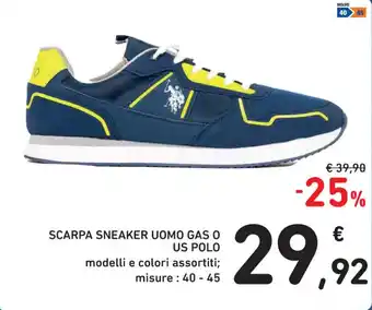 Spazio Conad SCARPA SNEAKER UOMO GAS O US POLO 40-45 offerta