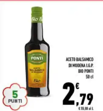 Conad Superstore ACETO BALSAMICO DI MODENA I.G.P. BIO PONTI 50 cl offerta