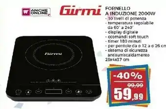 Girmi Fornello A Induzione 2000w