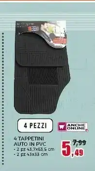 Happy Casa 4 Tappetini Auto In Pvc offerta