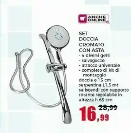 Happy Casa Et Doccia Cromato Con Asta offerta