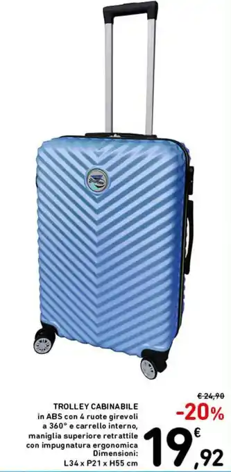 Spazio Conad TROLLEY CABINABILE L34 x P21 x H55cm offerta