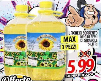 Il Genio Supermercato IL FIORE DI SORRENTO OLIO DI SEMI DI GIRASOLE 5 LITRI offerta