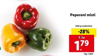 Lidl Peperoni misti 500 g confezione offerta