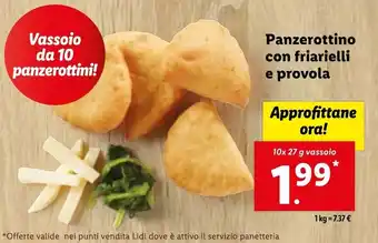 Lidl Panzerottino con friarielli e provola 10x 27 g vassoio offerta