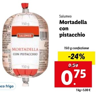 Lidl Salumeo Mortadella con pistacchio 150 g confezione offerta