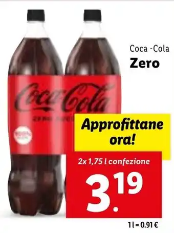 Lidl Coca-Cola Zero 2x 1,75 l confezione offerta