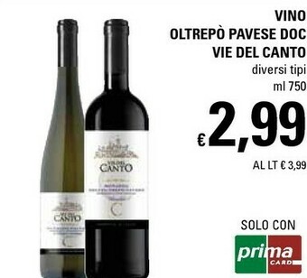 Basko Vie Del Canto Vino Oltrepo Pavese DOC offerta