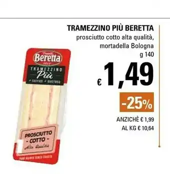 Basko Beretta Tramezzino Piu Prosciutto Cotto Alta Qualita/ Mortadella Bologna offerta