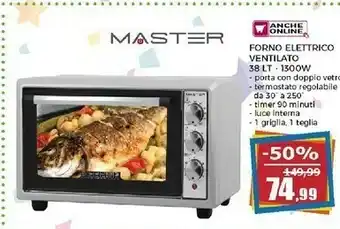 Master Forno Elettrico Ventilato 38Lt 1300W