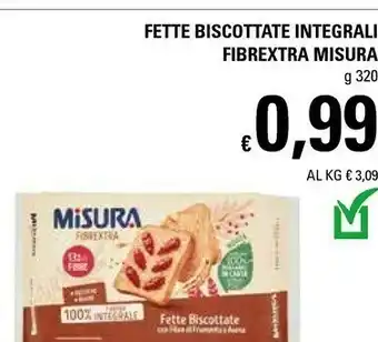 Basko Misura Fibrextra Fette Biscottate Integrali 320 G(ml) offerta