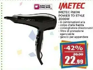 Happy Casa Imetec Phon Power To Style 2000W offerta