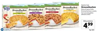 Lidl Alpenfest Style Streuselkuchen Dolce di pasta frolla Diverse farciture a scelta Con uova da galline allevate a terra 1250 g offerta