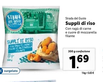 Lidl Strada del Gusto Supplì di riso 300 g confezione offerta