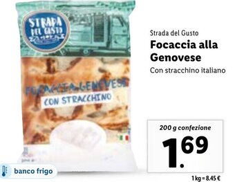 Lidl Strada del Gusto Focaccia alla Genovese 200 g confezione offerta
