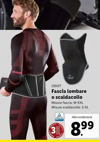 Lidl CRIVIT Fascia lombare o scaldacollo Misure fascia: M-XXL Misure scaldacollo: S-XL offerta
