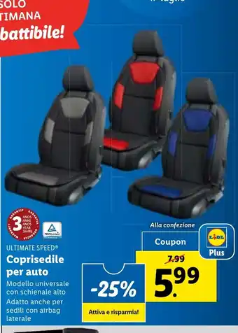 Lidl ULTIMATE SPEED Coprisedile per auto offerta