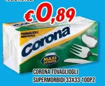 MEGA CORONA TOVAGLIOGLI SUPERMORBIDI 33X33 100PZ offerta