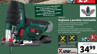 Lidl PARKSIDE Seghetto a pendolo ricaricabile offerta