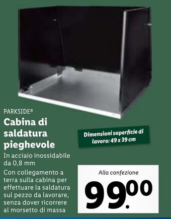 Lidl PARKSIDE Cabina di saldatura pieghevole offerta