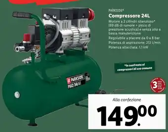 Lidl PARKSIDE Compressore 24L offerta