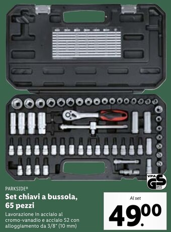 Lidl PARKSIDE Set chiavi a bussola, 65 pezzi offerta