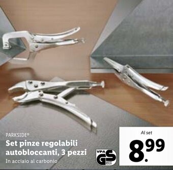 Lidl PARKSIDE Set pinze regolabili autobloccanti, 3 pezzi offerta