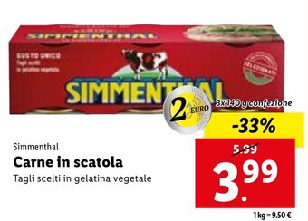 Lidl Simmenthal Carne in scatola offerta