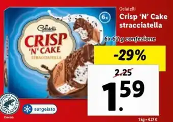 Lidl Gelatelli Crisp 'N' Cake stracciatella 4 x 62 g confezione offerta