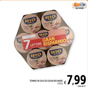 Spazio Conad TONNO IN OLIO DI OLIVA RIO MARE 7x80g offerta