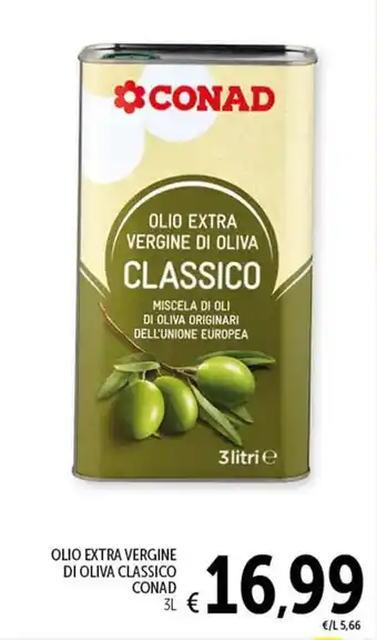 Spazio Conad OLIO EXTRA VERGINE DI OLIVA CLASSICO CONAD 3L offerta