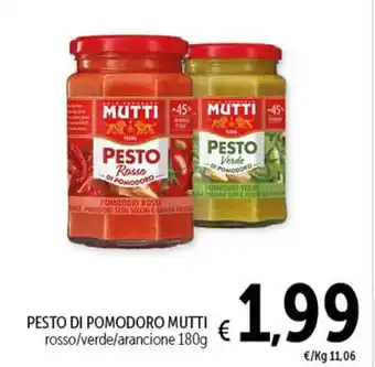 Spazio Conad PESTO DI POMODORO MUTTI rosso/verde/arancione 180g offerta