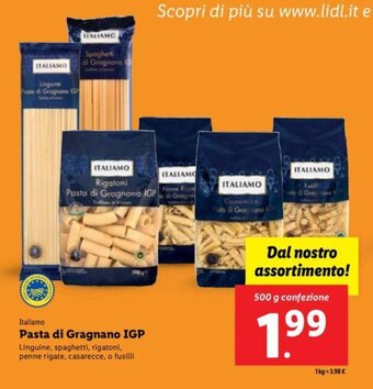 Lidl Pasta di Gragnano IGP 500 g confezione offerta