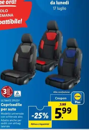 Lidl ULTIMATE SPEEDⓇ Coprisedile per auto offerta