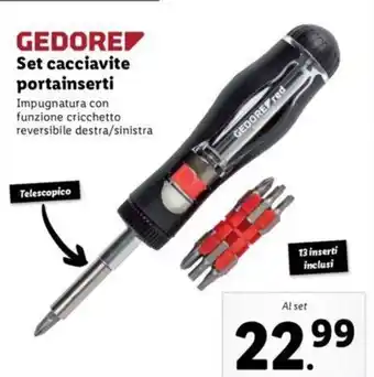 Lidl GEDORE Set cacciavite portainserti offerta