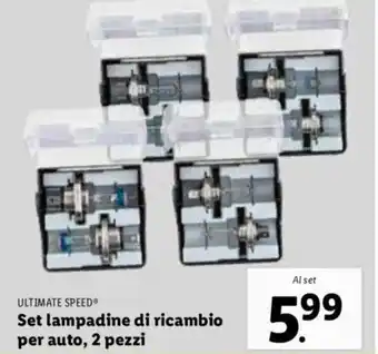 Lidl ULTIMATE SPEEDⓇ Set lampadine di ricambio per auto, 2 pezzi offerta